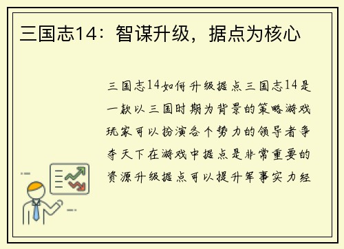 三国志14：智谋升级，据点为核心